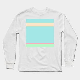 A delightful medley of Light Pink, Blue Lagoon, Magic Mint and Pale Peach stripes. Long Sleeve T-Shirt